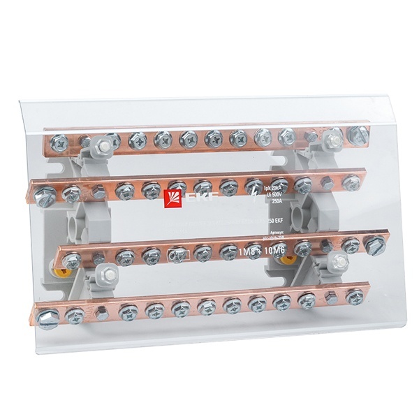 Шинный распределительный блок EKF ШРБ-250 1хМ8+10хМ6