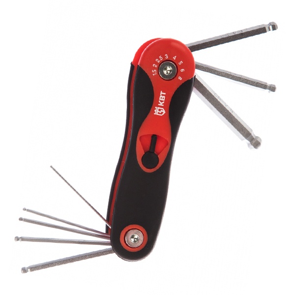 Набор КВТ раскладных шестигранных ключей с шаром в рукоятке НТК-Ш-08