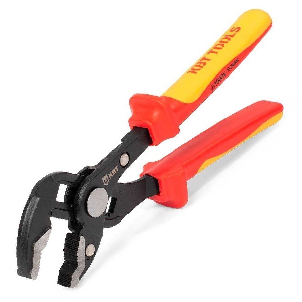 Клещи переставные КВТ диэлектрические до 1000В 42мм с автоматической фиксацией 2-к ручки 250мм