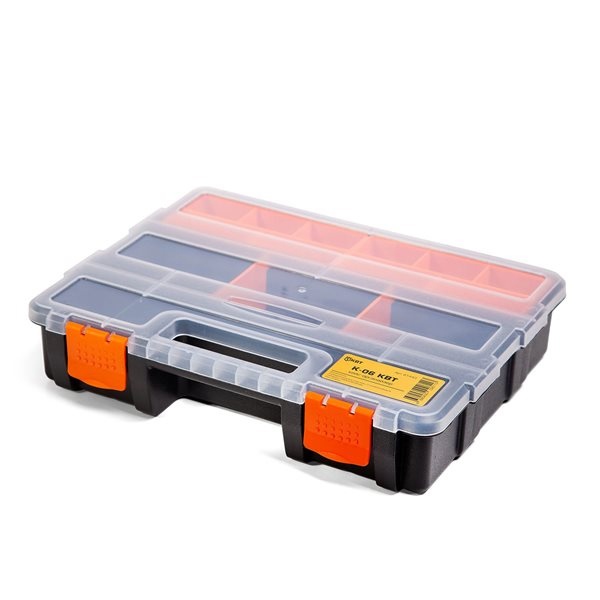 Кейс-органайзер КВТ К-06 Профи с 9 отделениями и 2 съемными модулями