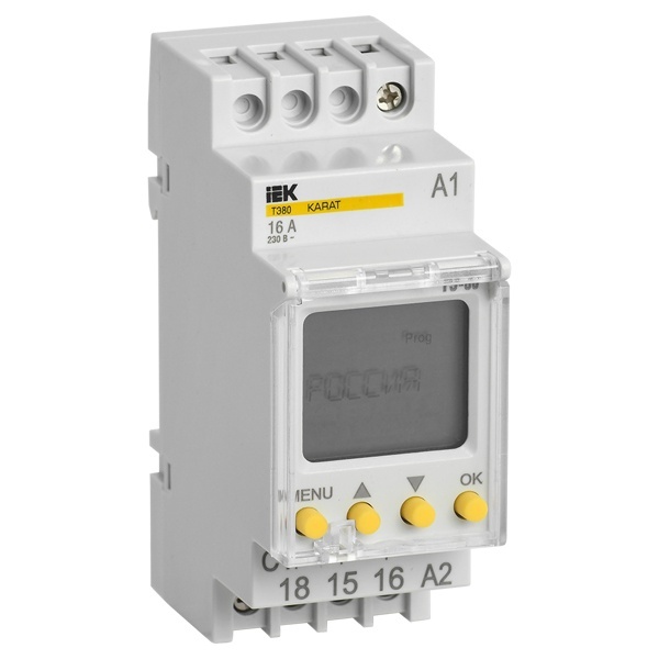 Таймер ИЭК KARAT ТЭ80 цифровой недельный до 80 программ 1НО/НЗ16А 230В с резервом на DIN-рейку