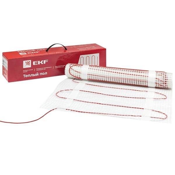 Теплый пол EKF серия Уют нагревательный двухжильный мат 1,5м2 225Вт без терморегулятора Proxima