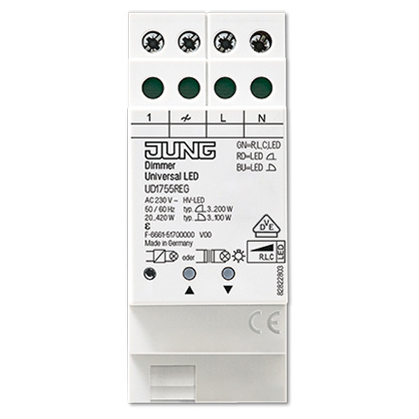 Диммер Jung универсальный LED, на DIN-рейку 20-420Вт 2 модуля