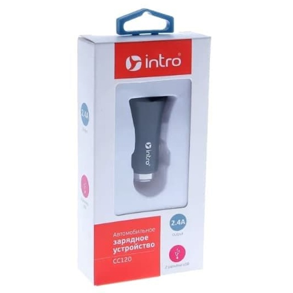 USB зарядка для мобильных устройств Intro CC120 USB Car charger DC 12V 2,4A