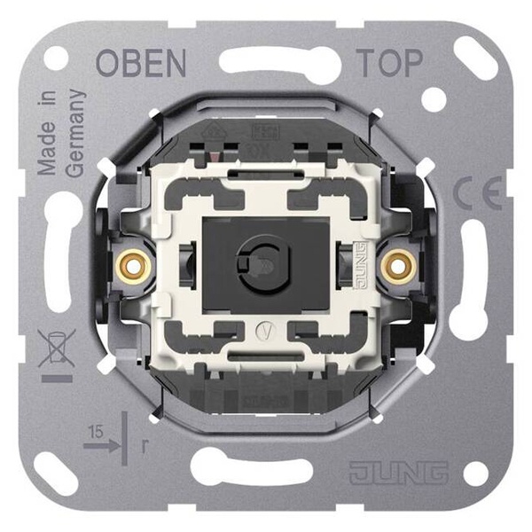 Механизм LS1912 Jung одноклавишный проходной крепление винтами серии, без монтажных лапок