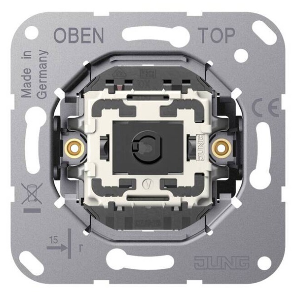 Механизм LS1912 Jung одноклавишный кнопочного выключателя крепление винтами серии, без лапок
