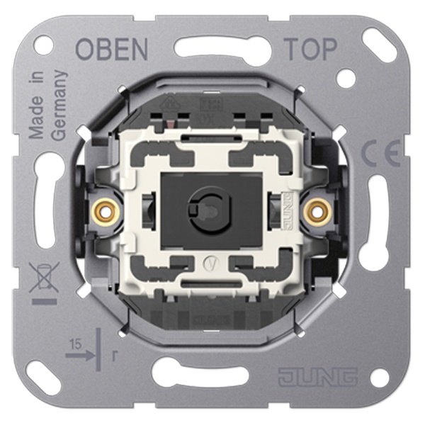 Механизм LS1912 Jung одноклавишного кнопочного переключателя крепление винтами серии, без лапок
