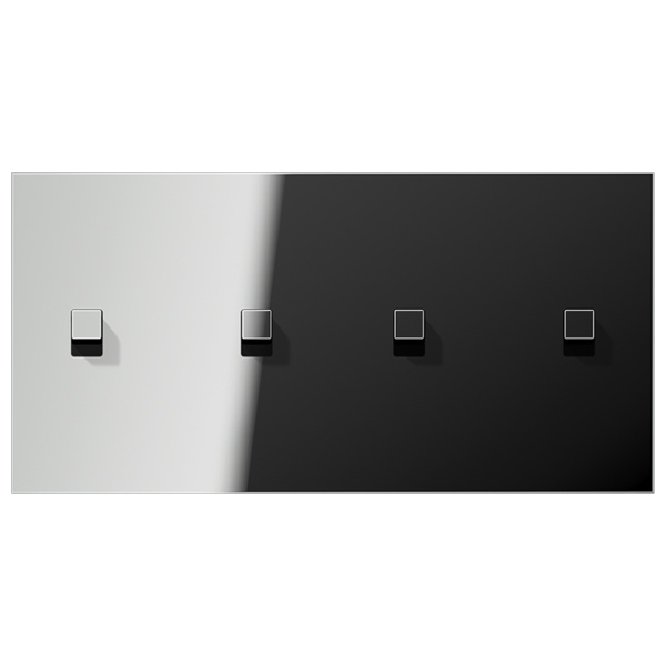 Центральная плата LS1912 Jung 2 поста горизонтальная установка 4 тумблера типа куб серия хром