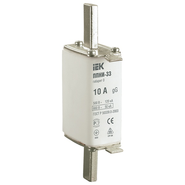 Плавкая вставка предохранителя ИЭК ППНИ-33, габарит 0, 10А