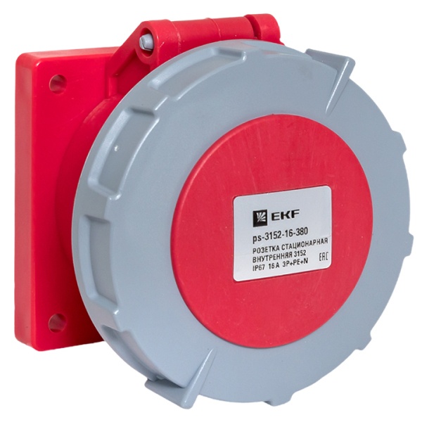 Розетка стационарная внутренняя EKF PROxima 3152 3Р+РЕ+N 16А 380В IP67