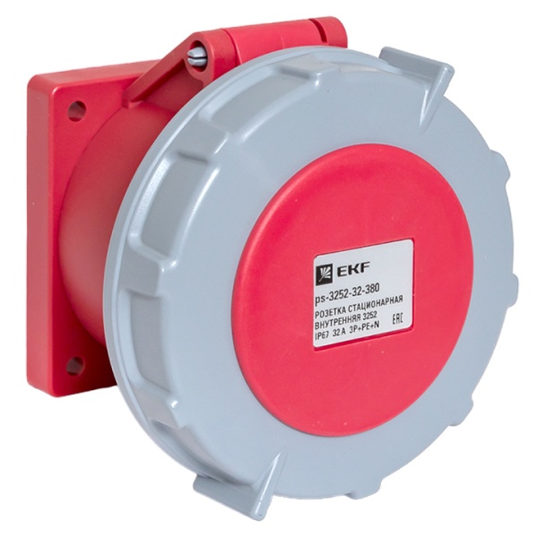 Розетка стационарная внутренняя EKF PROxima 3252 3Р+РЕ+N 32А 380В IP67