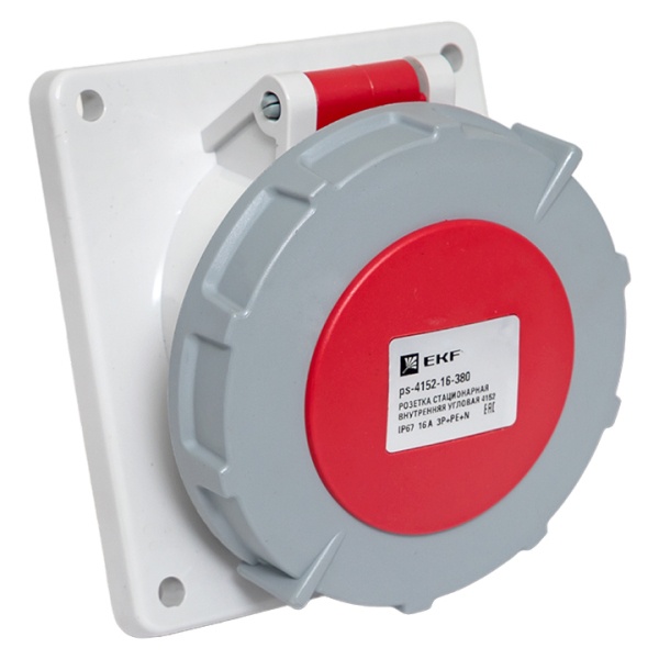 Розетка стационарная внутренняя угловая EKF PROxima 4152 3Р+РЕ+N 16А 380В IP67