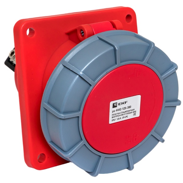 Розетка стационарная внутренняя угловая EKF PROxima 4442 3Р+РЕ 125А 380В IP67