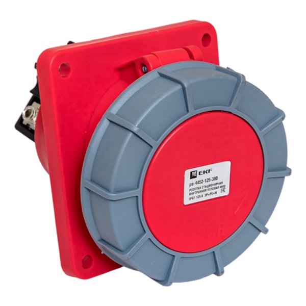 Розетка стационарная внутренняя угловая EKF PROxima 4452 3Р+РЕ+N 125А 380В IP67