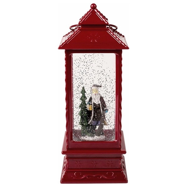 Декоративный фонарь с эффектом снегопада и подсветкой Дед Мороз, теплый белый