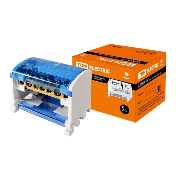 Шина N нулевая на DIN-рейку TDM в корпусе 2х7групп