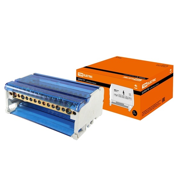 Шина N нулевая на DIN-рейку TDM в корпусе 4х15групп 125А