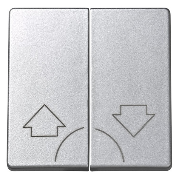 Клавиша (2шт) на выключатель Simon 73 Loft для управления жалюзи с пиктограммой Стрелка, алюминий