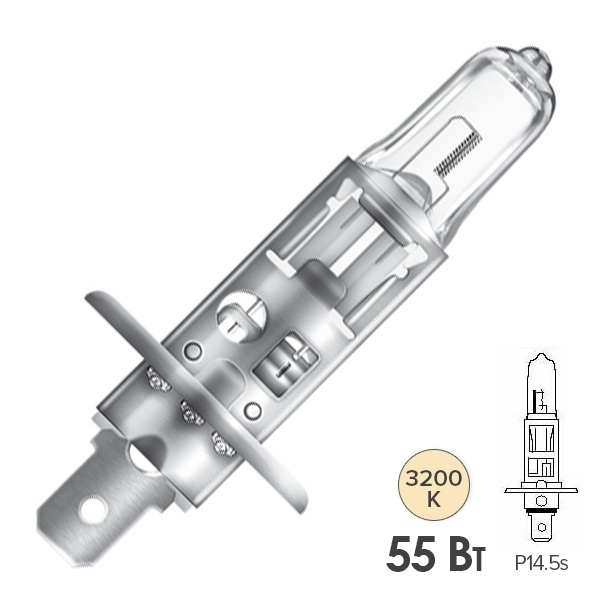 Лампа Osram H1 12V 55W P14.5s 64150SUP + 30% больше света на дороге SUPER