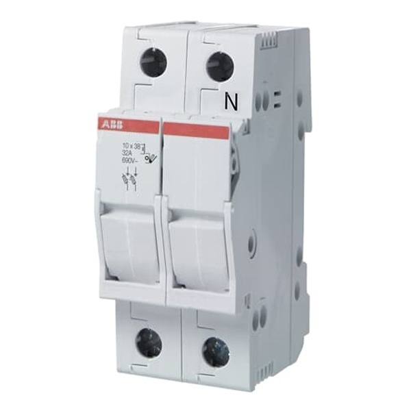 Рубильник модульный ABB 1П+Н под предохранители E9F10 (10,3 х 38мм) E91N/32 (выключатель нагрузки)