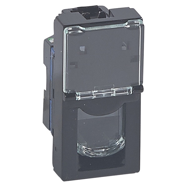 Розетка RJ45 Legrand Mosaic кат.6 UTP 1М черный