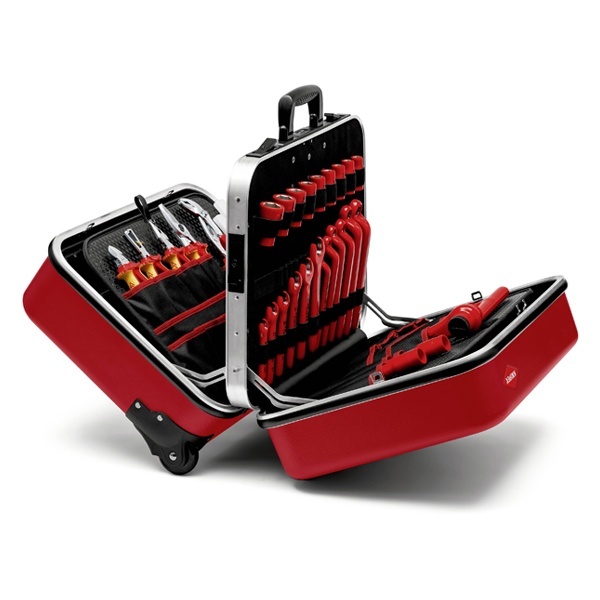 Чемодан с диэлектрическим инструментом Knipex BIG Twin Move RED Elektric VDE 1000V 47 предметов