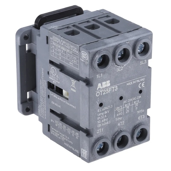 Рубильник ABB OT25FT3 до 25А 3х-полюсный дверного монтажа (без ручки) (выключатель нагрузки)