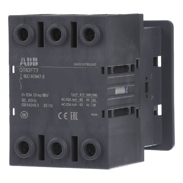 Рубильник ABB OT63FT3 до 63А 3х-полюсный дверного монтажа (без ручки) (выключатель нагрузки)