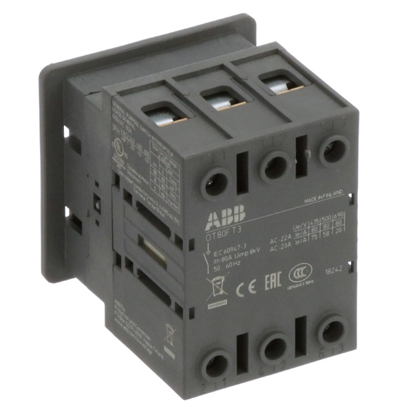 Рубильник ABB OT80FT3 до 80А 3х-полюсный дверного монтажа (без ручки) (выключатель нагрузки)