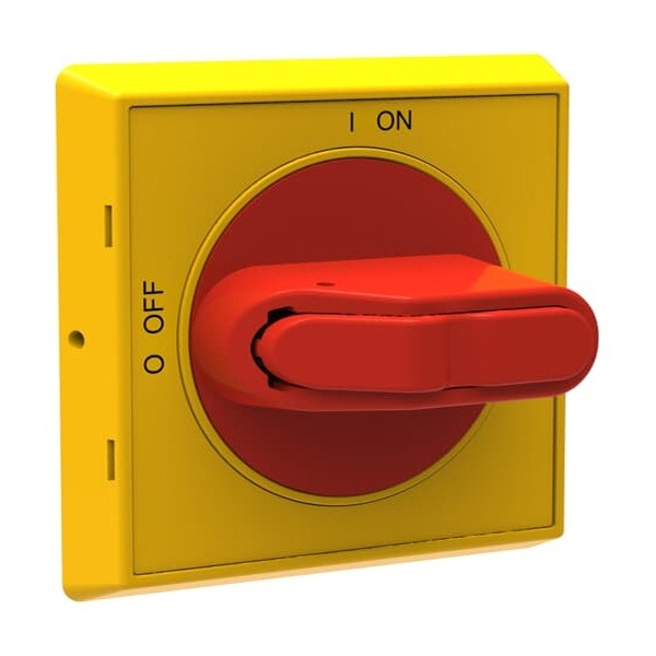 Ручка ABB OHYS2PJ желто-красная IP65 с блокировкой для рубильников дверного монтажа OT16..40FT