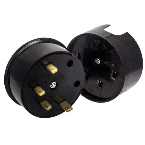 Комплект EKF PROxima розетки с вилкой накладной РШ-ВШ 32А 380В 3P+E карболитовый черный