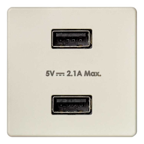 Зарядное устройство Simon 27 2xUSB 2.1А 230В~ тип А, слоновая кость (бежевый)