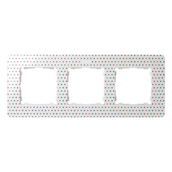 Рамка 3 поста Original Simon 82 Detail, цветной горошек-белый