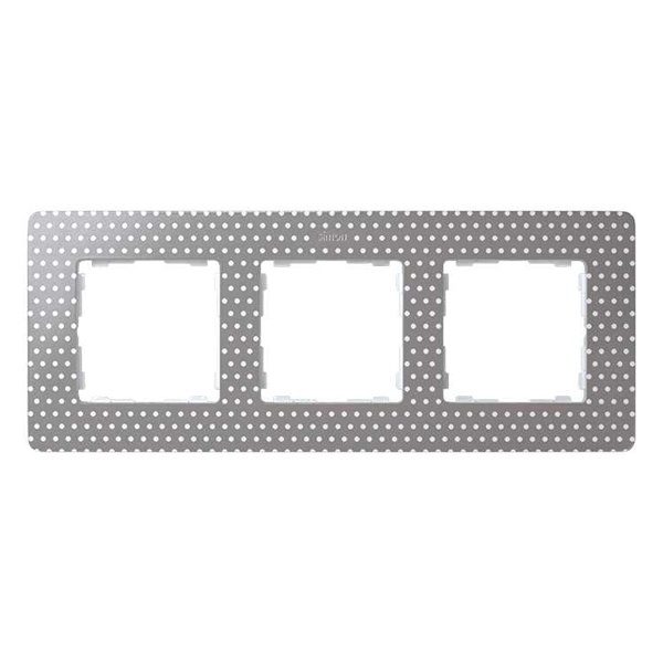 Рамка 3 поста Original Simon 82 Detail, серый в белый горошек-белый