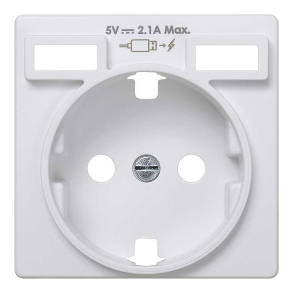 Накладка Simon 82 для розетки Schuko с зарядным устройством 2хUSB тип А, белый