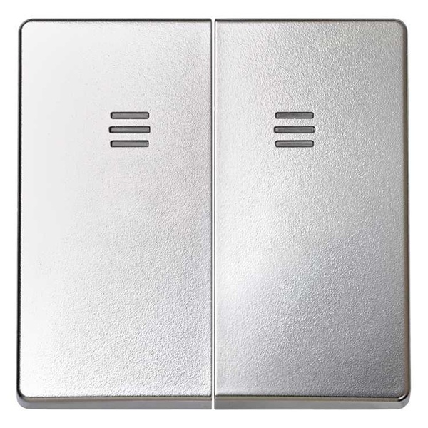 Клавиша Simon 82 двойная для выключателя с голубой подсветкой, алюминий