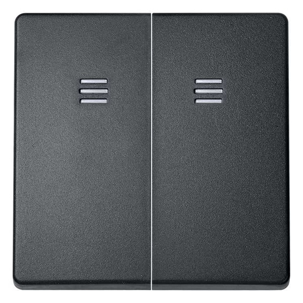 Клавиша Simon 82 двойная для выключателя с голубой подсветкой, графит