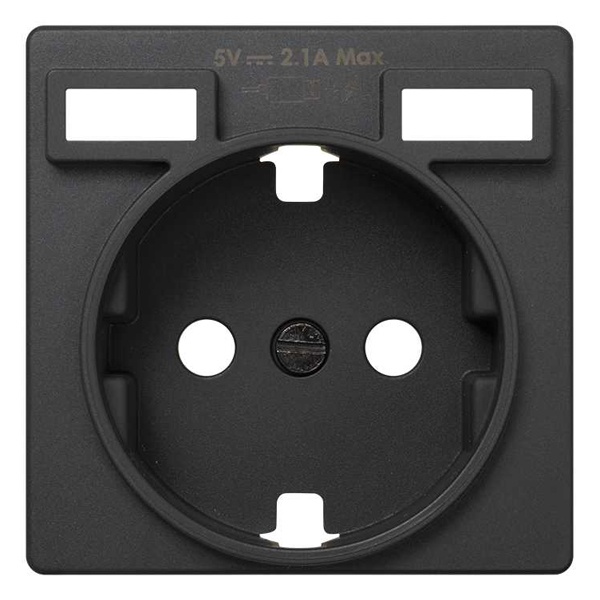 Накладка Simon 82 для розетки Schuko с зарядным устройством 2хUSB тип А, графит