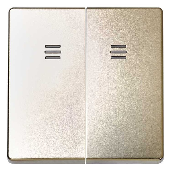 Клавиша Simon 82 двойная для выключателя с голубой подсветкой, шампань