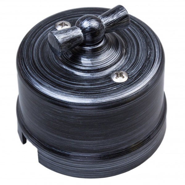 Накладной выключатель перекрестный Bironi Лизетта пластик Серебряный Век