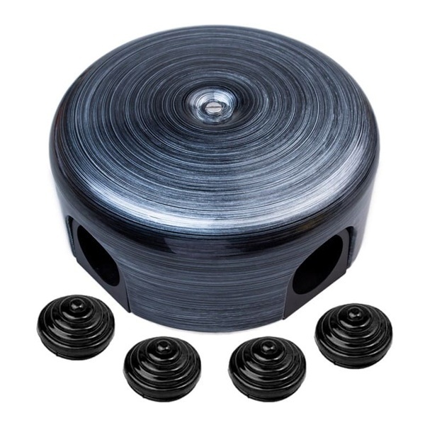 Накладная коробка Bironi Лизетта D110х35мм (4 кабельных ввода) пластик Серебряный Век