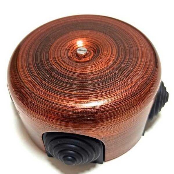 Накладная коробка Bironi Лизетта D78х30мм (4 кабельных ввода) пластик Медный Век