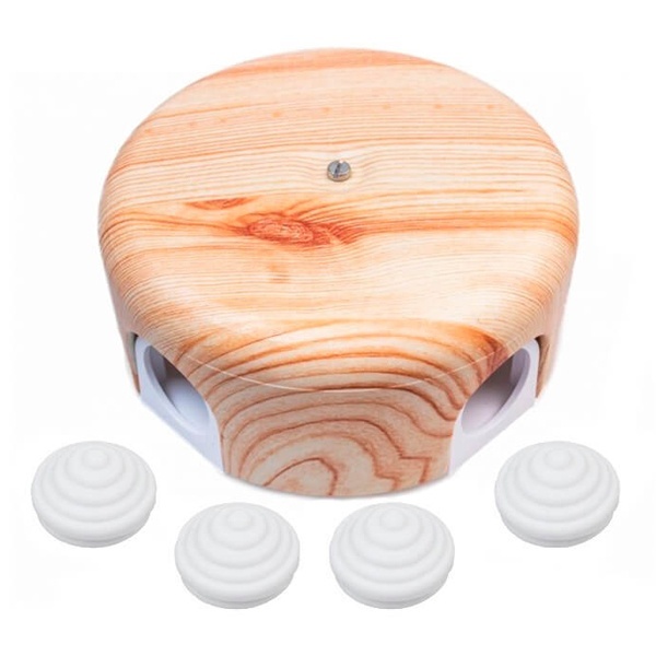 Накладная коробка Bironi Лизетта D110х35мм (4 кабельных ввода) пластик Карельская сосна