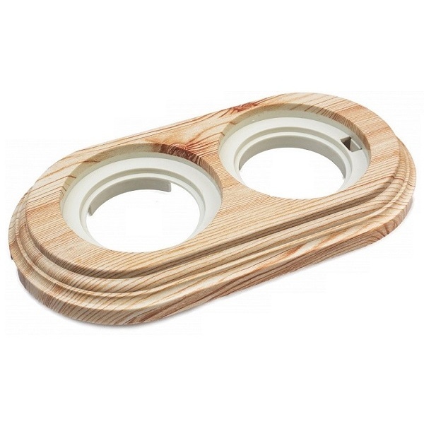 Рамка 2-я 183х96х21мм Bironi Лизетта, пластик Карельская сосна