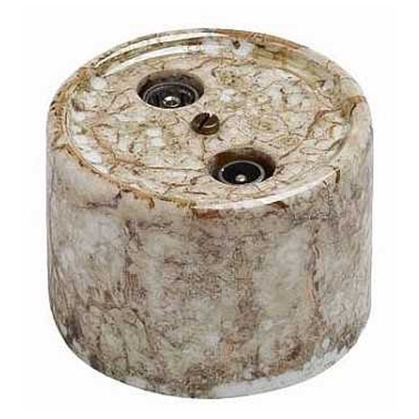 Накладная розетка R/TV-Sat проходная Bironi Лизетта керамика мрамор