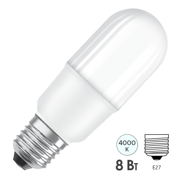 Лампа светодиодная Osram Parathom Stick 60 8W 4000K E27 FR