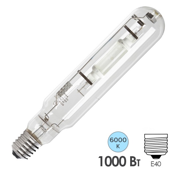 Лампа металлогалогенная Tungsram SPL1000/T/H/960/E40 9.5A 85000lm 6000K 8000h гор±60° d65x334mm (МГЛ)