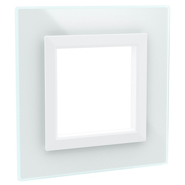 Рамка 2 модуля DKC Avanti из натурального стекла, белая