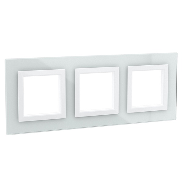 Рамка 6 модулей DKC Avanti из натурального стекла, белая