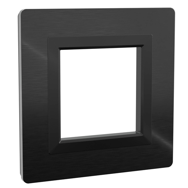 Рамка 2 модуля DKC Avanti из алюминия, черная